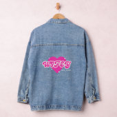 Retro Kleurrijke kalligrafie wifey Denim Jacket (Hangar)