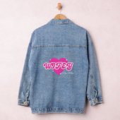 Retro Kleurrijke kalligrafie wifey Denim Jacket (Hangar)