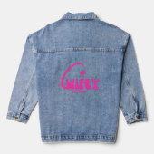 Retro Kleurrijke kalligrafie wifey Denim Jacket (Achterkant)
