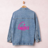 Retro Kleurrijke kalligrafie wifey Denim Jacket (Hangar)