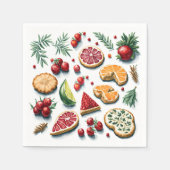 Retro Kleurrijke Kerst Cookie Waterverf Patroon Servet (Voorkant)