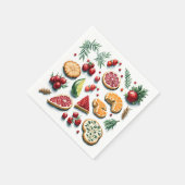 Retro Kleurrijke Kerst Cookie Waterverf Patroon Servet (Hoek)