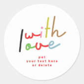 retro kleurrijke kerst met liefde retour adres ronde sticker (Voorkant)