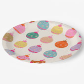 Retro Kleurrijke Kerstballen Papieren Bordje (Gekanteld)