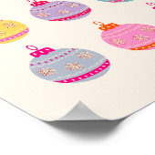 Retro Kleurrijke Kerstballen Poster (Hoek)