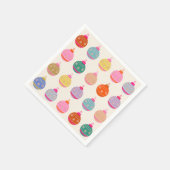 Retro Kleurrijke Kerstballen Servet (Hoek)