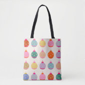 Retro Kleurrijke Kerstballen Tote Bag (Voorkant)