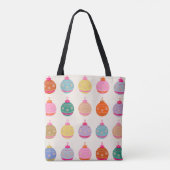 Retro Kleurrijke Kerstballen Tote Bag (Achterkant)