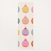 Retro Kleurrijke Kerstballen Yogamat (Voorkant)