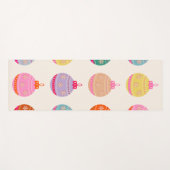 Retro Kleurrijke Kerstballen Yogamat (Voorkant (horizontaal))