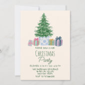 Retro Kleurrijke Kerstcadeaus Boomfeest Kaart (Voorkant)