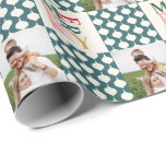 Retro  kleurrijke kerstfoto cadeaupapier<br><div class="desc">Retro  kleurrijke kerstfoto cadeau. Met ruimte voor een foto,  familienaam en jaar.</div>