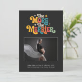 Retro Kleurrijke Kerstzwangerschap Zwart Feestdagenkaart (Staand voorkant)