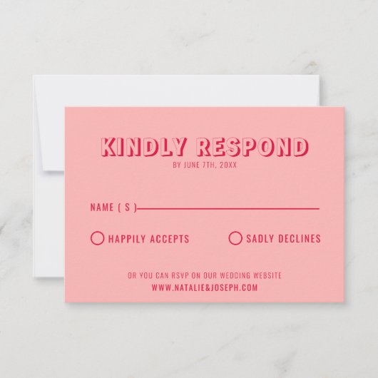 Retro Kleurrijke Leuke Funky Bold Unieke Bruiloft RSVP Kaartje (Voorkant)