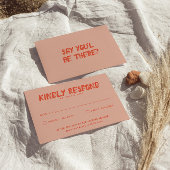 Retro Kleurrijke Leuke Funky Bold Unieke Bruiloft RSVP Kaartje