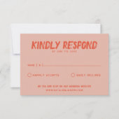 Retro Kleurrijke Leuke Funky Bold Unieke Bruiloft RSVP Kaartje (Voorkant)