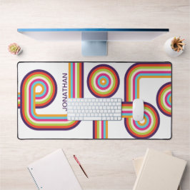 Retro Kleurrijke Line Art Bureaumat