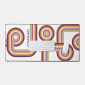 Retro Kleurrijke Line Art Bureaumat (Keyboard & Muis)