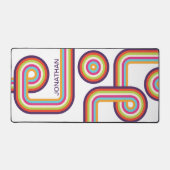 Retro Kleurrijke Line Art Bureaumat (Voorkant)