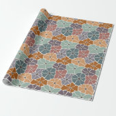 Retro Kleurrijke Margriet Cadeaupapier (Uitgerold)