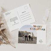 Retro Kleurrijke Merry Christmas Arch Foto Feestdagenkaart