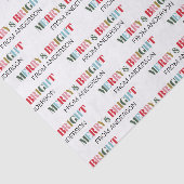 Retro Kleurrijke Merry en Bright Christmas Feestda Tissuepapier (Detail)