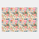 Retro kleurrijke moderne kerstvakantie inpakpapier vel (Voorkant 2)