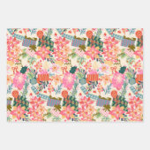 Retro kleurrijke moderne kerstvakantie inpakpapier vel (Voorkant 3)