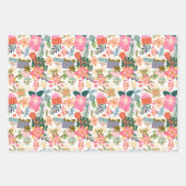 Retro kleurrijke moderne kerstvakantie inpakpapier vel (Voorkant)