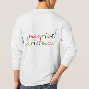 retro kleurrijke moderne vrolijk kerstfeest t-shirt