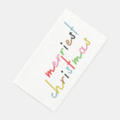 Retro kleurrijke moderne vrolijke kerstvakantie servet (Hoek)