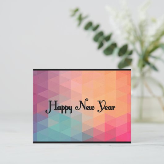 Retro Kleurrijke Mozaïek - Nieuwjaarskaart Feestdagenkaart (Staand voorkant)