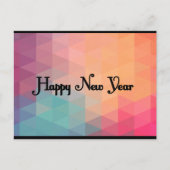 Retro Kleurrijke Mozaïek - Nieuwjaarskaart Feestdagenkaart (Voorkant)