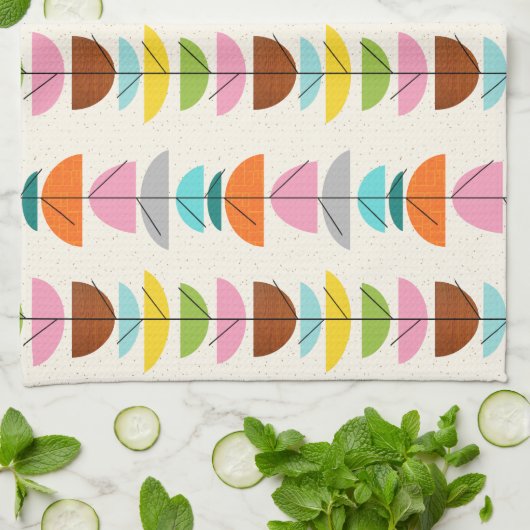 Retro Kleurrijke Nesten Keukenhanddoeken (Gevouwen)