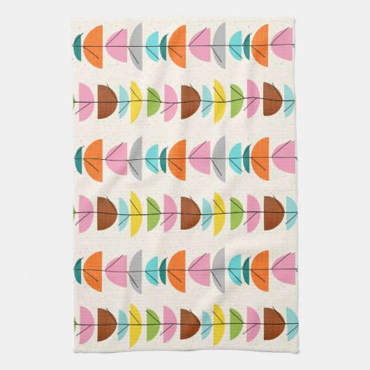 Retro Kleurrijke Nesten Keukenhanddoeken (Verticaal)