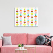 Retro Kleurrijke Nesten Uitgerekt Canvas Print (Insitu (Woonkamer))