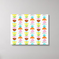 Retro Kleurrijke Nesten Uitgerekt Canvas Print