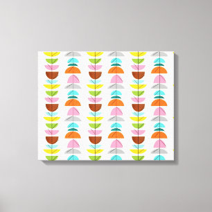 Retro Kleurrijke Nesten Uitgerekt Canvas Print