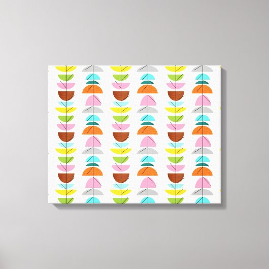 Retro Kleurrijke Nesten Uitgerekt Canvas Print (Voorkant)