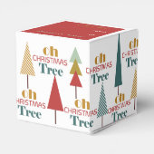 Retro Kleurrijke Oh Kerstboom Vakantie Bedankdoosjes (Achterkant)