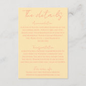 Retro Kleurrijke Pastel grillige bruiloft Details Informatiekaartje (Voorkant)