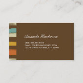 Retro kleurrijke penseelstreken visitekaartje (Achterkant)