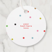 Retro kleurrijke polka dot kerstvakantie bedankjes labels (Achterkant)