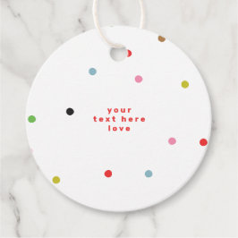 Retro kleurrijke polka dot kerstvakantie bedankjes labels