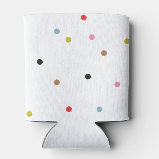 Retro kleurrijke polka dot kerstvakantie blikjeskoeler (Achterkant)