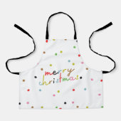 retro KLEURRIJKE polka dot VROLIJKE KERSTVAKANTIE Schort (Voorkant)