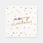 retro KLEURRIJKE polka dot VROLIJKE KERSTVAKANTIE Servet (Voorkant)