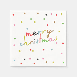 retro KLEURRIJKE polka dot VROLIJKE KERSTVAKANTIE Servet