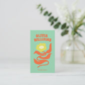 Retro Kleurrijke QR Code Boho Groovy Bloem Daisy Visitekaartje (Staand voorkant)