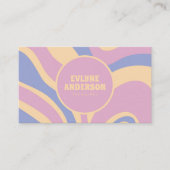 Retro Kleurrijke QR Code Girly Groovy Wavy Lines Visitekaartje (Voorkant)